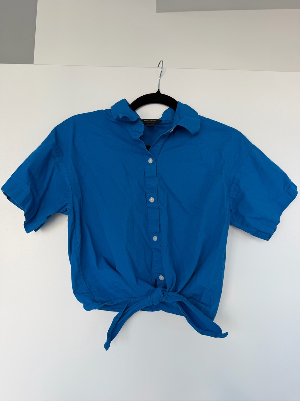 Banana Republic Poplin Tie-Front Cropped Shirt